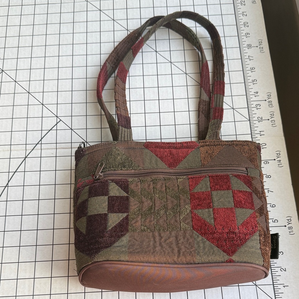 Donna Sharp Quilted Patchwork Handbag Heart Block… - image 1